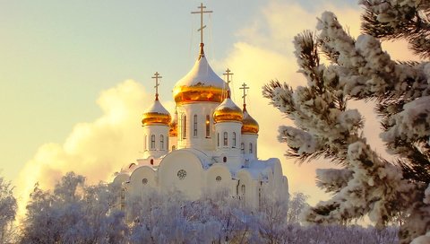 Обои зима, церковь, winter, church разрешение 1920x1380 Загрузить