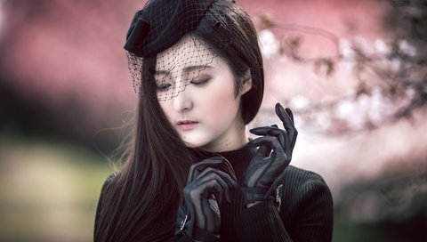 Обои девушка, портрет, шляпка, азиатка, перчатки, вуаль, misaki, girl, portrait, hat, asian, gloves, veil разрешение 2500x1667 Загрузить