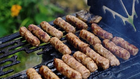 Обои мясо, гриль, колбаски, барбекю, meat, grill, sausages, bbq разрешение 3888x2592 Загрузить