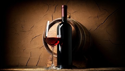 Обои стена, бокал, вино, бутылка, подвал, бочка, красное вино, полка, wall, glass, wine, bottle, the basement, barrel, red wine, shelf разрешение 2560x1440 Загрузить