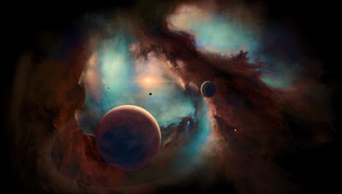 Обои космос, планеты, туманность, space, planet, nebula разрешение 5500x3094 Загрузить