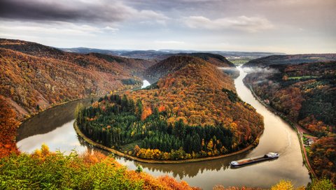 Обои пейзаж, осень, леса, реки, германия, landscape, autumn, forest, river, germany разрешение 2560x1600 Загрузить