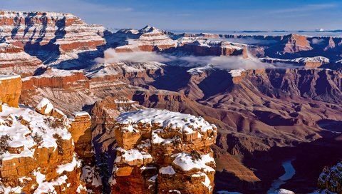 Обои скалы, зима, пейзаж, grand canyon, штат аризона, pat kofahl, rocks, winter, landscape, arizona разрешение 1920x1080 Загрузить