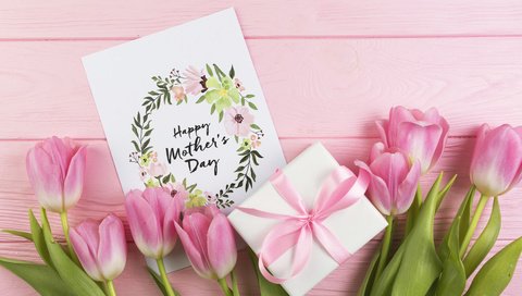 Обои цветы, тюльпаны, розовые, подарок, день матери, flowers, tulips, pink, gift, mother's day разрешение 5514x3676 Загрузить