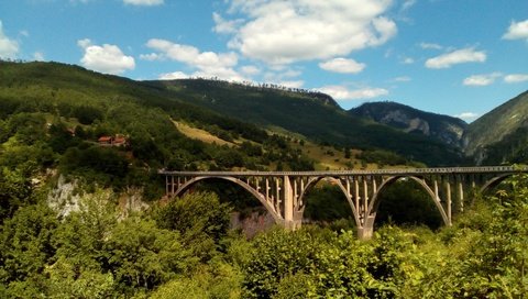 Обои облака, мост, каньон, черногория, clouds, bridge, canyon, montenegro разрешение 3840x2160 Загрузить