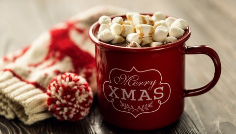 Обои новый год, украшения, кружка, рождество, зефир, горячий шоколад, маршмеллоу, зефирки, new year, decoration, mug, christmas, marshmallows, hot chocolate разрешение 1920x1200 Загрузить