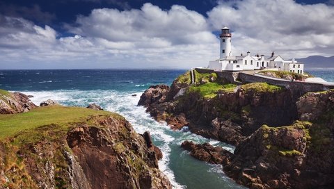 Обои маяк, побережье, океан, lighthouse, coast, the ocean разрешение 3840x2160 Загрузить