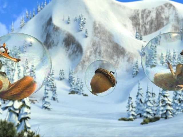 Обои мультфильм, ледниковый период, белка, пузырь, орех, cartoon, ice age, protein, bubble, walnut разрешение 2853x1607 Загрузить