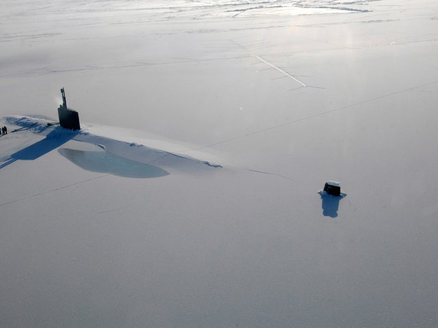 Обои лёд, океан, субмарина, ice, the ocean, submarine разрешение 3000x1993 Загрузить