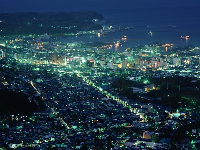 Обои ночь, огни, город, япония, хоккайдо, night, lights, the city, japan, hokkaido разрешение 1920x1200 Загрузить