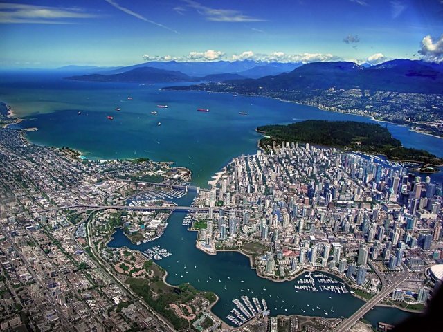 Обои вид сверху, залив, ванкувер, канада, the view from the top, bay, vancouver, canada разрешение 1920x1440 Загрузить