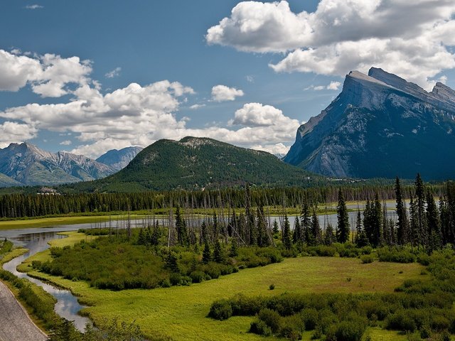 Обои канада, провинция альберта, национальный парк банф, vermillion lake, canada, alberta, banff national park разрешение 2560x1600 Загрузить