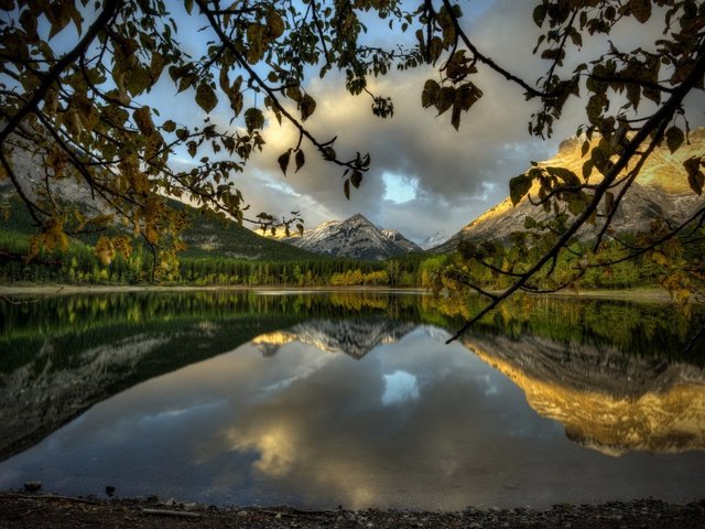 Обои озеро, горы, природа, пейзаж, утро, lake, mountains, nature, landscape, morning разрешение 1920x1200 Загрузить