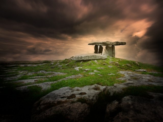 Обои небо, трава, камни, пейзаж, the sky, grass, stones, landscape разрешение 2048x1412 Загрузить