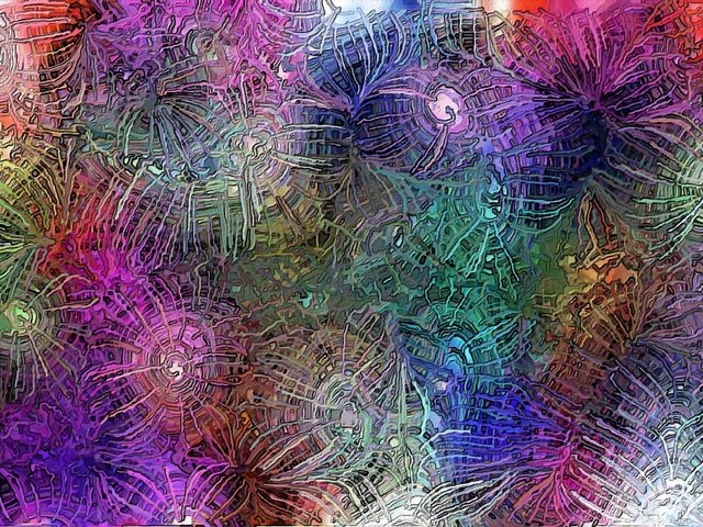Обои абстракция, фон, узор, цвет, фейерверк, компьютерная графика, abstraction, background, pattern, color, fireworks, computer graphics разрешение 2048x1152 Загрузить