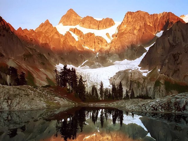 Обои свет, озеро, горы, скалы, снег, пейзаж, 98, light, lake, mountains, rocks, snow, landscape разрешение 1920x1080 Загрузить