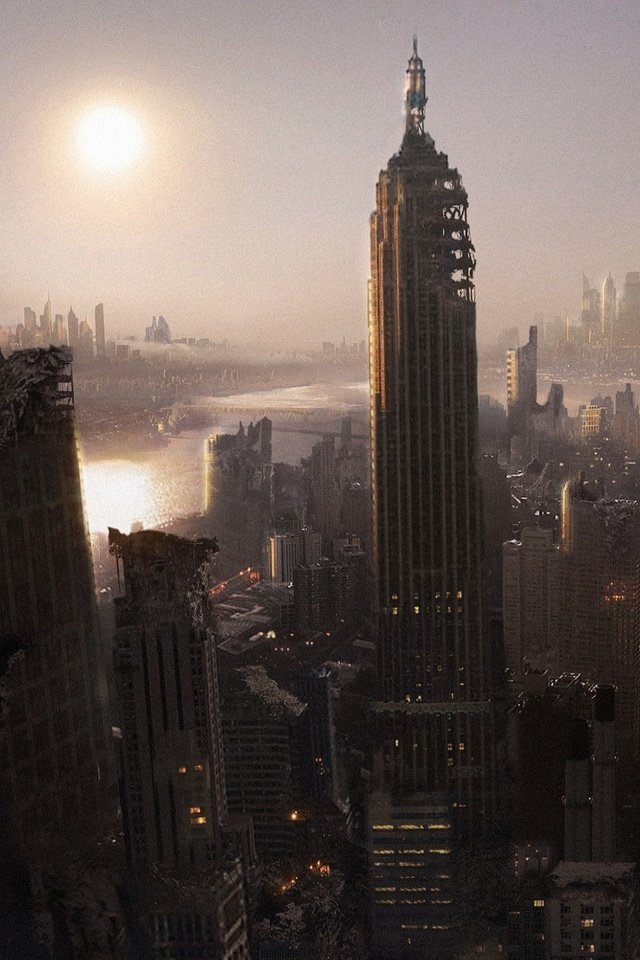 Обои небоскребы, нью-йорк, разрушения, катастрофа, skyscrapers, new york, destruction, disaster разрешение 1920x1200 Загрузить