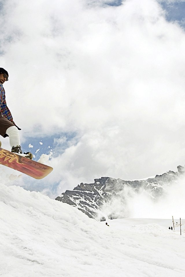 Обои снег, сноуборд, спорцмен, snow, snowboard, sportsmen разрешение 1920x1162 Загрузить
