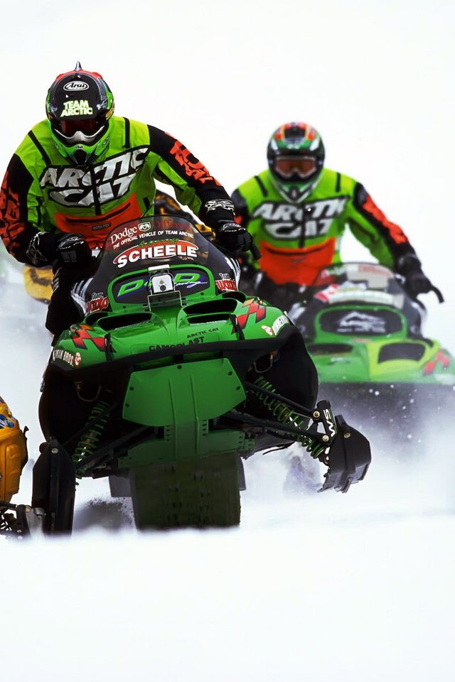 Обои снег, гонки, снегоход, snow, race, snowmobile разрешение 1920x1200 Загрузить