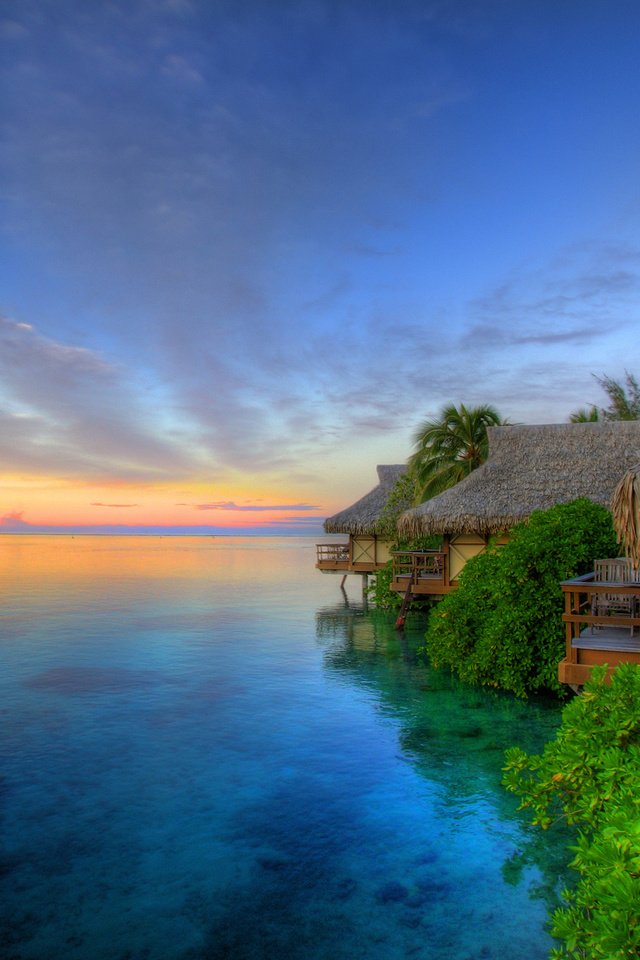Обои закат, домик, таити, the island of moorea, sunset, house, tahiti разрешение 2560x1600 Загрузить