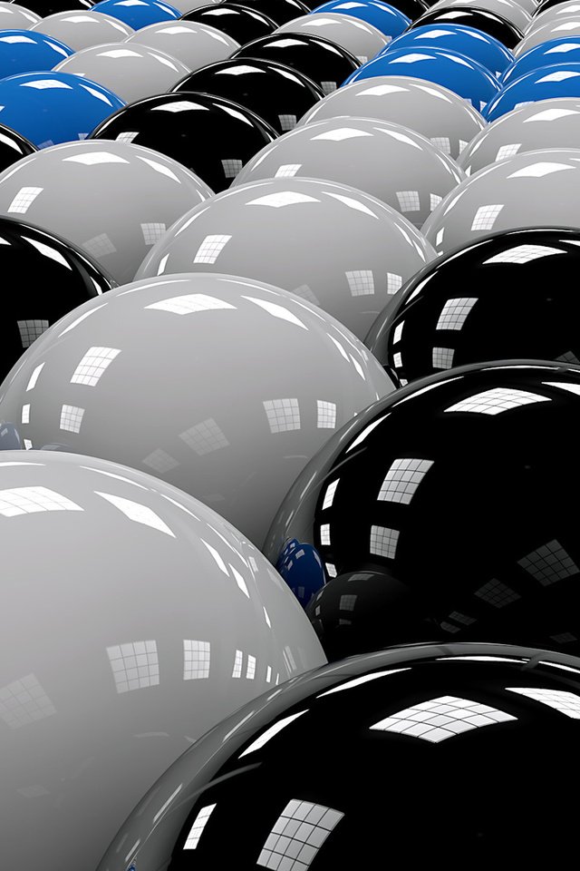 Обои шары, ряды, черный, белый, голубой, balls, the ranks, black, white, blue разрешение 1920x1080 Загрузить