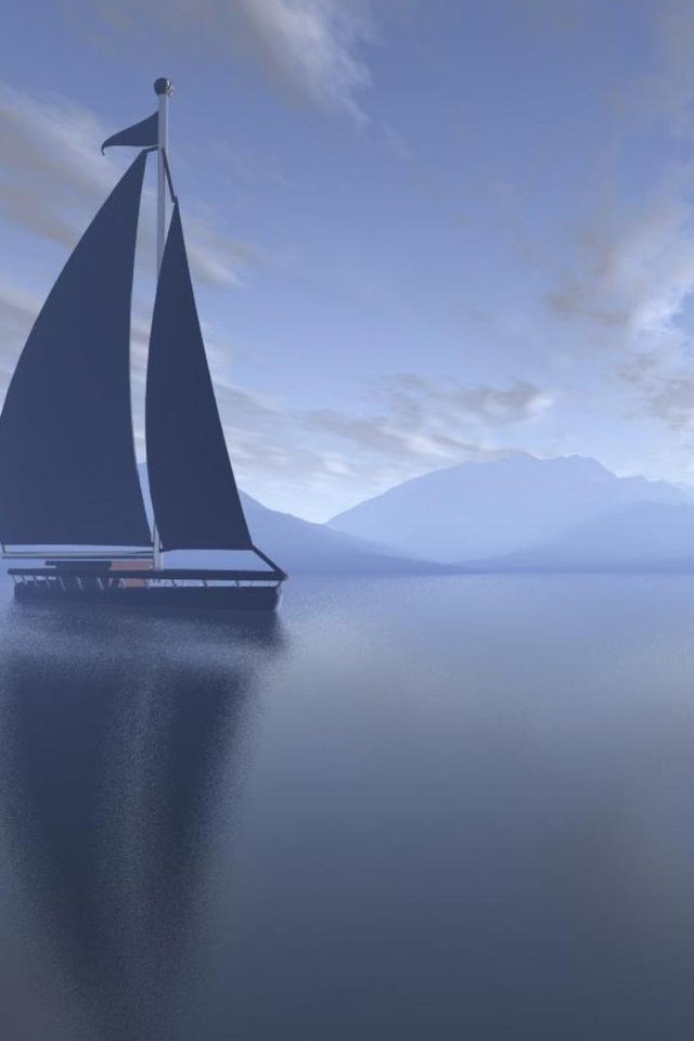 Обои облака, пейзаж, море, утро, яхта, парус, clouds, landscape, sea, morning, yacht, sail разрешение 1920x1080 Загрузить