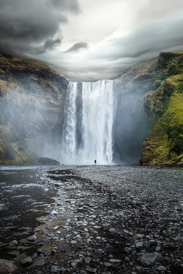 Обои скалы, водопад, исландия, скогафосс, скоугафосс, rocks, waterfall, iceland, skogarfoss, skogafoss разрешение 1920x1200 Загрузить