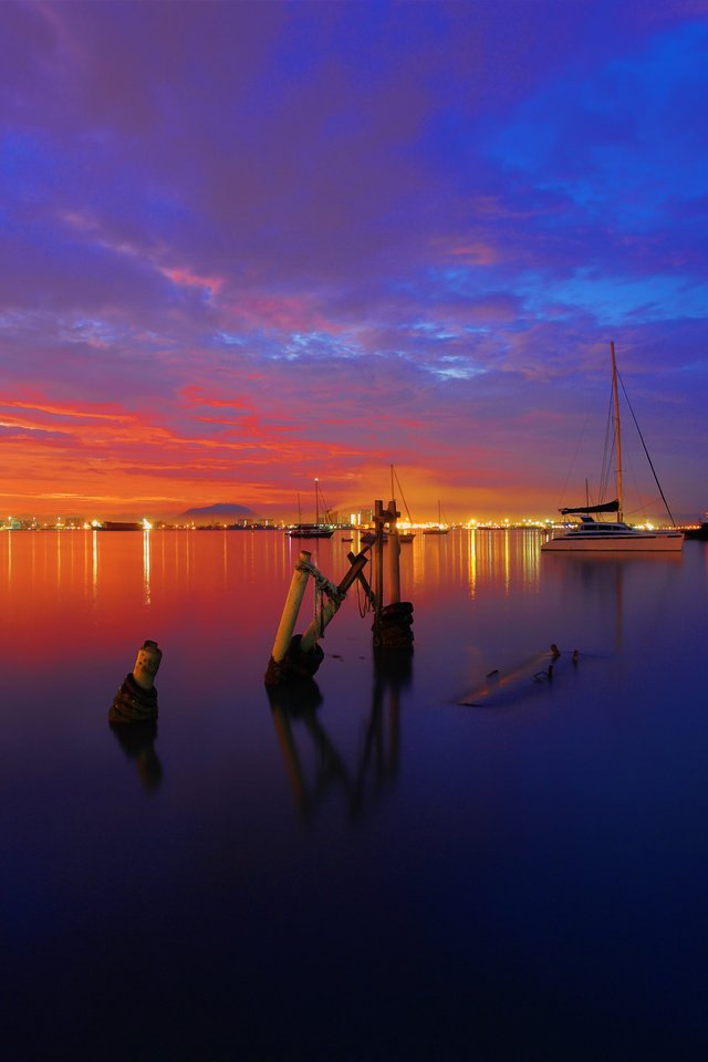 Обои небо, вечер, закат, море, яхта, the sky, the evening, sunset, sea, yacht разрешение 2048x1365 Загрузить