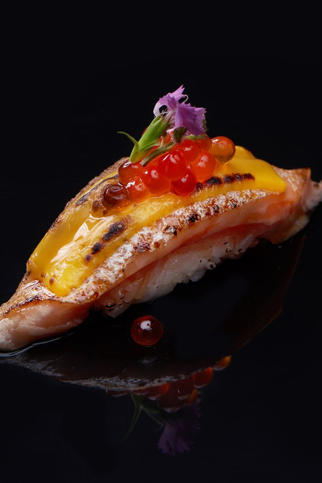 Обои фон, рыба, икра, суши, морепродукты, background, fish, caviar, sushi, seafood разрешение 2048x1376 Загрузить