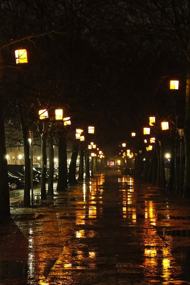 Обои ночь, фонари, город, улица, дождь, night, lights, the city, street, rain разрешение 2880x1800 Загрузить