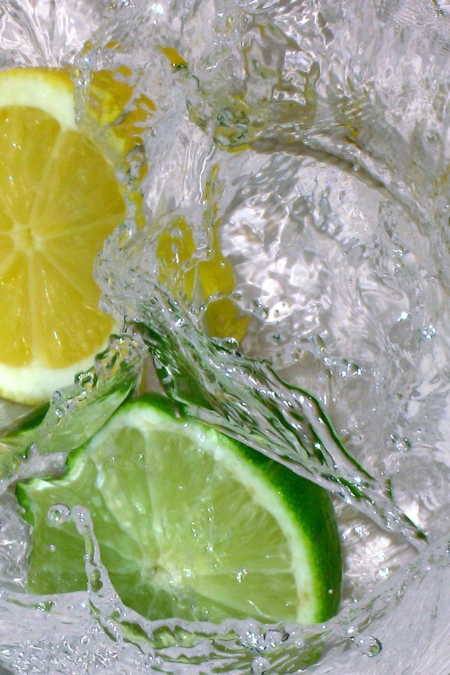 Обои вода, фрукты, брызги, лимон, лайм, цитрусы, water, fruit, squirt, lemon, lime, citrus разрешение 1920x1200 Загрузить