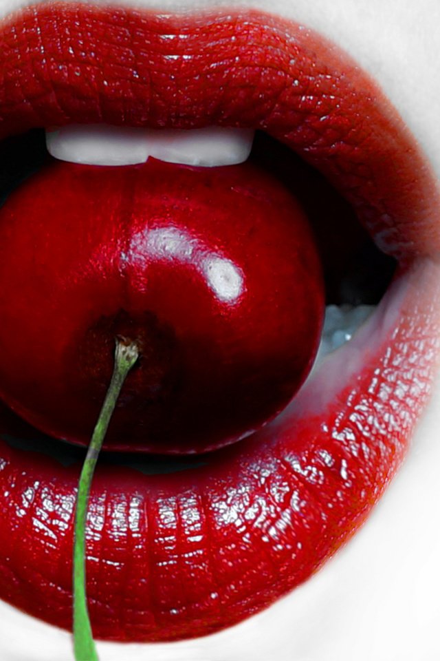 Обои макро, ягода, губы, лицо, вишня, рот, помада, macro, berry, lips, face, cherry, mouth, lipstick разрешение 2048x1266 Загрузить