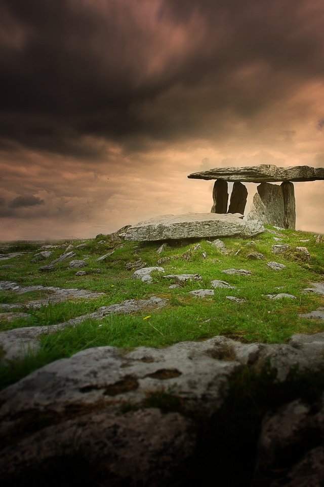 Обои небо, трава, камни, пейзаж, the sky, grass, stones, landscape разрешение 2048x1412 Загрузить