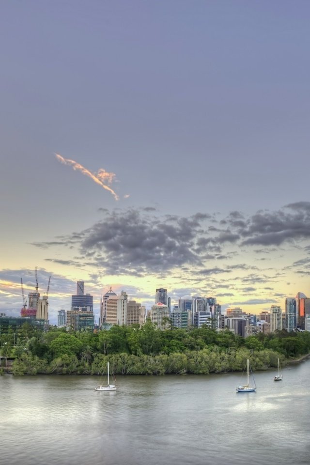 Обои панорама, город, небоскребы, австралия, брисбен, panorama, the city, skyscrapers, australia, brisbane разрешение 1920x1260 Загрузить