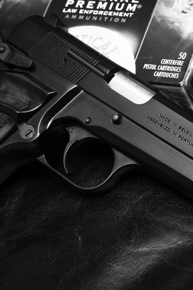 Обои оружие, пистолет, чёрно-белое, браунинг, weapons, gun, black and white, browning разрешение 1920x1200 Загрузить