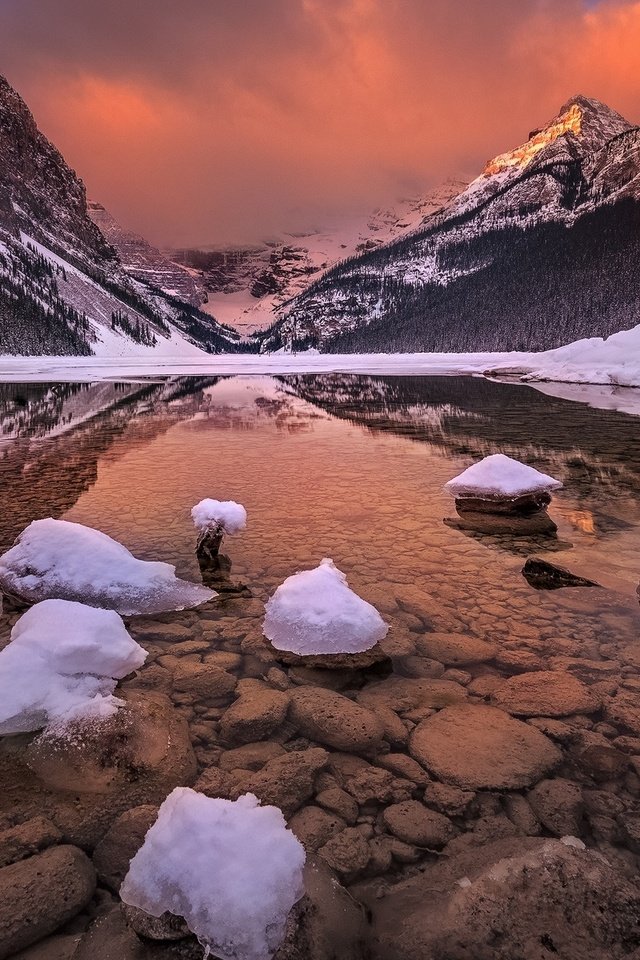 Обои озеро, горы, природа, зима, lake, mountains, nature, winter разрешение 1920x1200 Загрузить