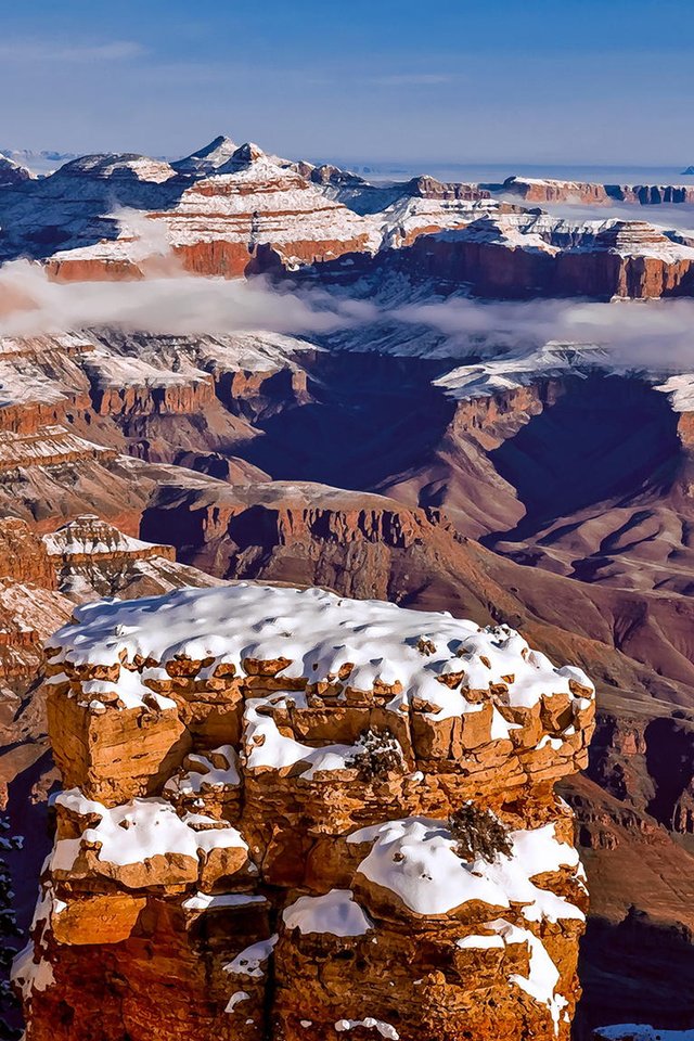 Обои скалы, зима, пейзаж, grand canyon, штат аризона, pat kofahl, rocks, winter, landscape, arizona разрешение 1920x1080 Загрузить