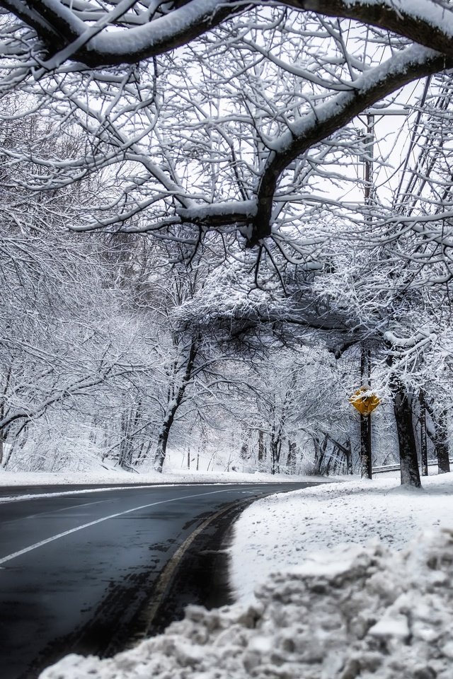 Обои дорога, снег, road, snow разрешение 3840x2160 Загрузить