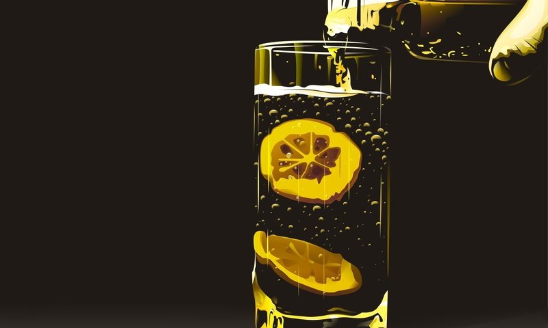 Обои вектор, лимон, стакан, vector, lemon, glass разрешение 1920x1440 Загрузить