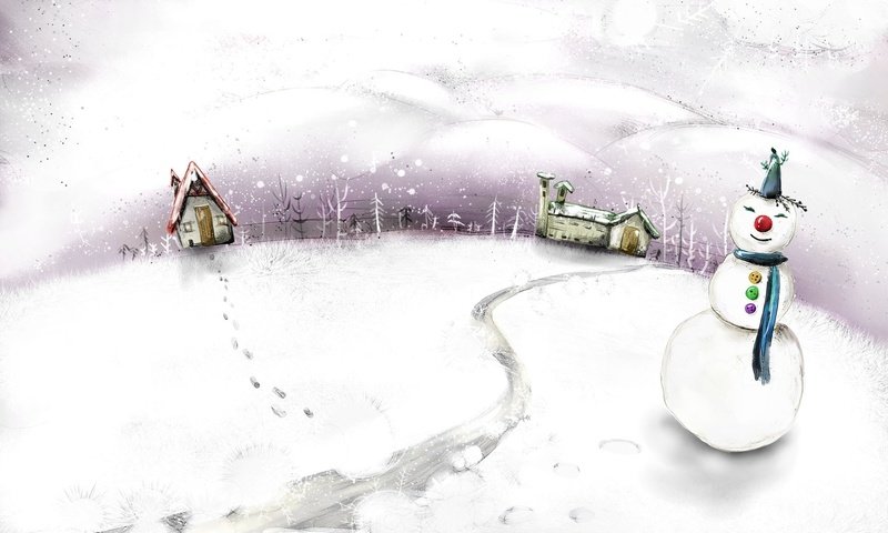 Обои рисунок, зима, снеговик, figure, winter, snowman разрешение 1920x1200 Загрузить