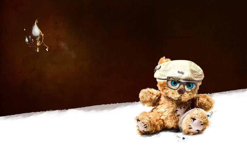 Обои очки, мишка, игрушка, glasses, bear, toy разрешение 1920x1200 Загрузить