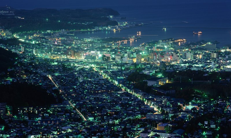 Обои ночь, огни, город, япония, хоккайдо, night, lights, the city, japan, hokkaido разрешение 1920x1200 Загрузить