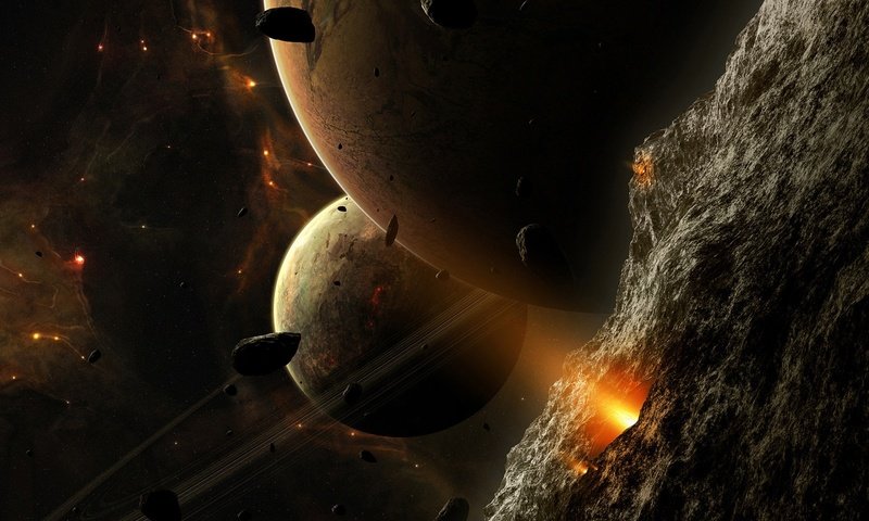 Обои планеты, космическое, пространство, астеройды, planet, space, the asteroids разрешение 1920x1200 Загрузить