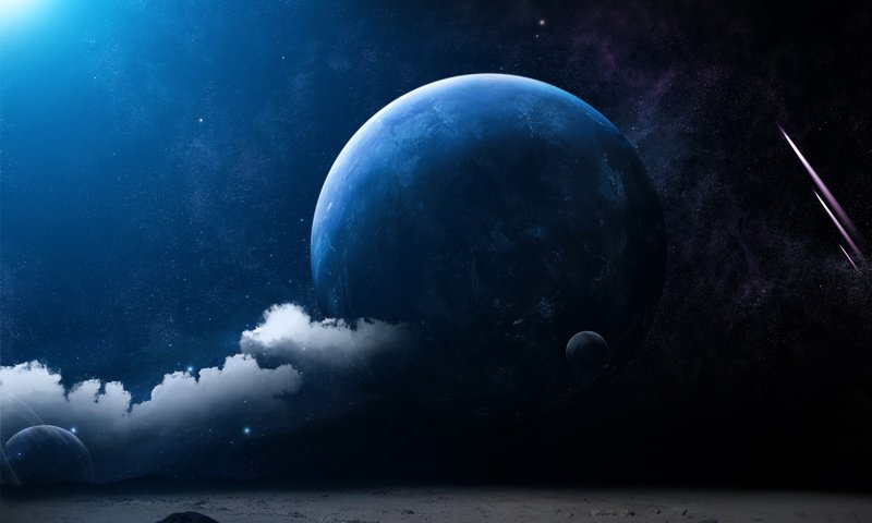Обои облака, планета, луна, поверхность, planets, moon view terra, clouds, planet, the moon, surface разрешение 1920x1200 Загрузить