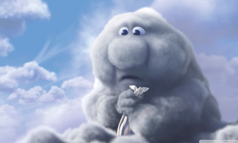 Обои облако, мультфильм, partly cloudy, cloud, cartoon разрешение 1920x1080 Загрузить