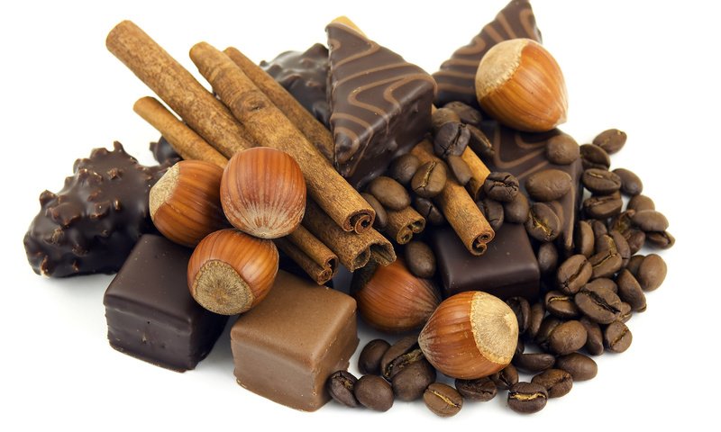 Обои орехи, еда, шоколад, вкусно, nuts, food, chocolate, delicious разрешение 1920x1200 Загрузить