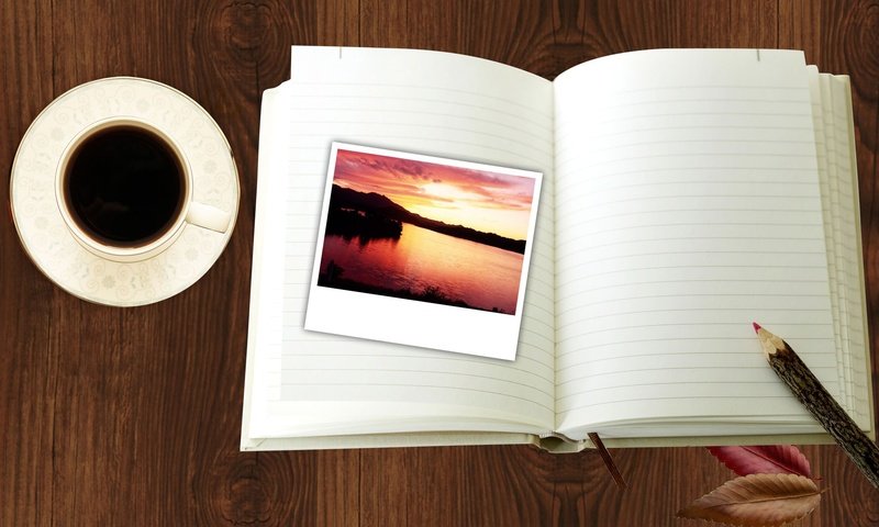 Обои кофе, чашка, фотография, карандаш, блокнот, coffee, cup, photo, pencil, notepad разрешение 1920x1200 Загрузить