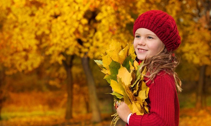 Обои листья, осень, девочка, ребенок, leaves, autumn, girl, child разрешение 1920x1200 Загрузить