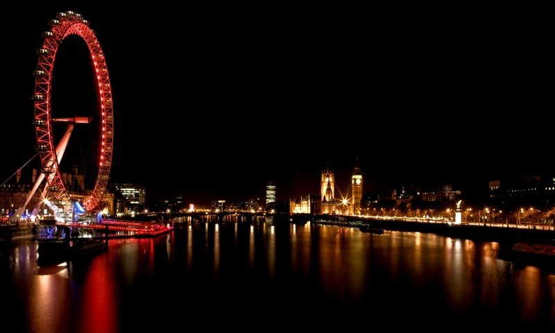 Обои ночь, лондон, колесо обозрения, англия, биг бен, река темза, night, london, ferris wheel, england, big ben разрешение 2000x1125 Загрузить