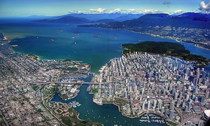 Обои вид сверху, залив, ванкувер, канада, the view from the top, bay, vancouver, canada разрешение 1920x1440 Загрузить